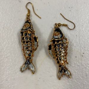 Articulating koi fish earrings